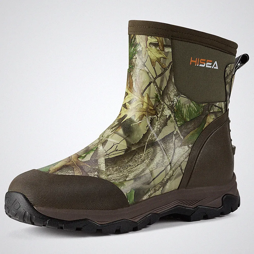 HISEA Men Ankle Rain&Snow Boot Neoprene Waterproof Fishing Hunting Mud Work Boot