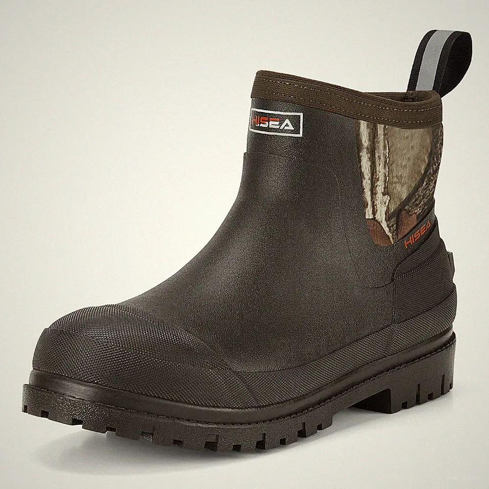 HISEA Men's Chelsea Boots Rubber Waterproof Rain Snow Boots Chore Working Boots