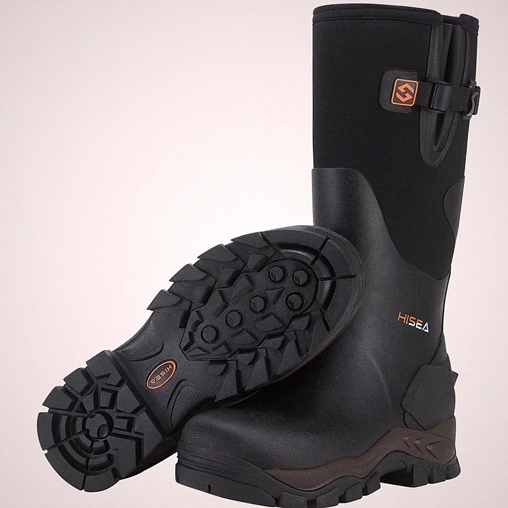 HISEA Rubber Hunting Boots for Men Waterproof Rain Boots for Mud Working Farm...