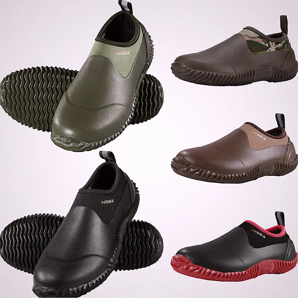 HISEA Unisex Waterproof Garden Shoe Rubber Rain Boot Slip-On Camp Yard Work Boot