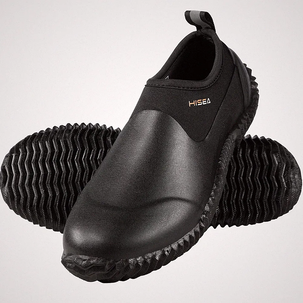 HISEA Waterproof Slip On Low Top Neoprene Rain, Garden Working Boot Men Size 7.5