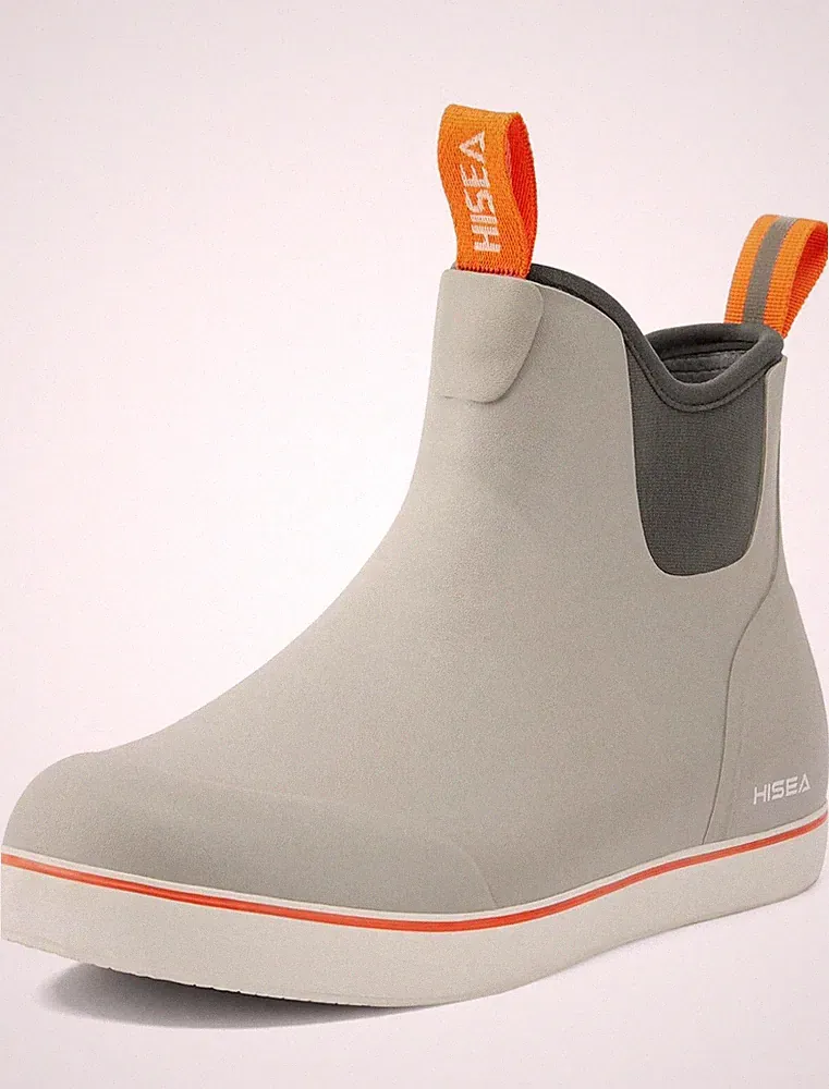 HISEA Women Fishing Deck Boots Waterproof Neoprene EVA Chelsea Ankle Rain Boots