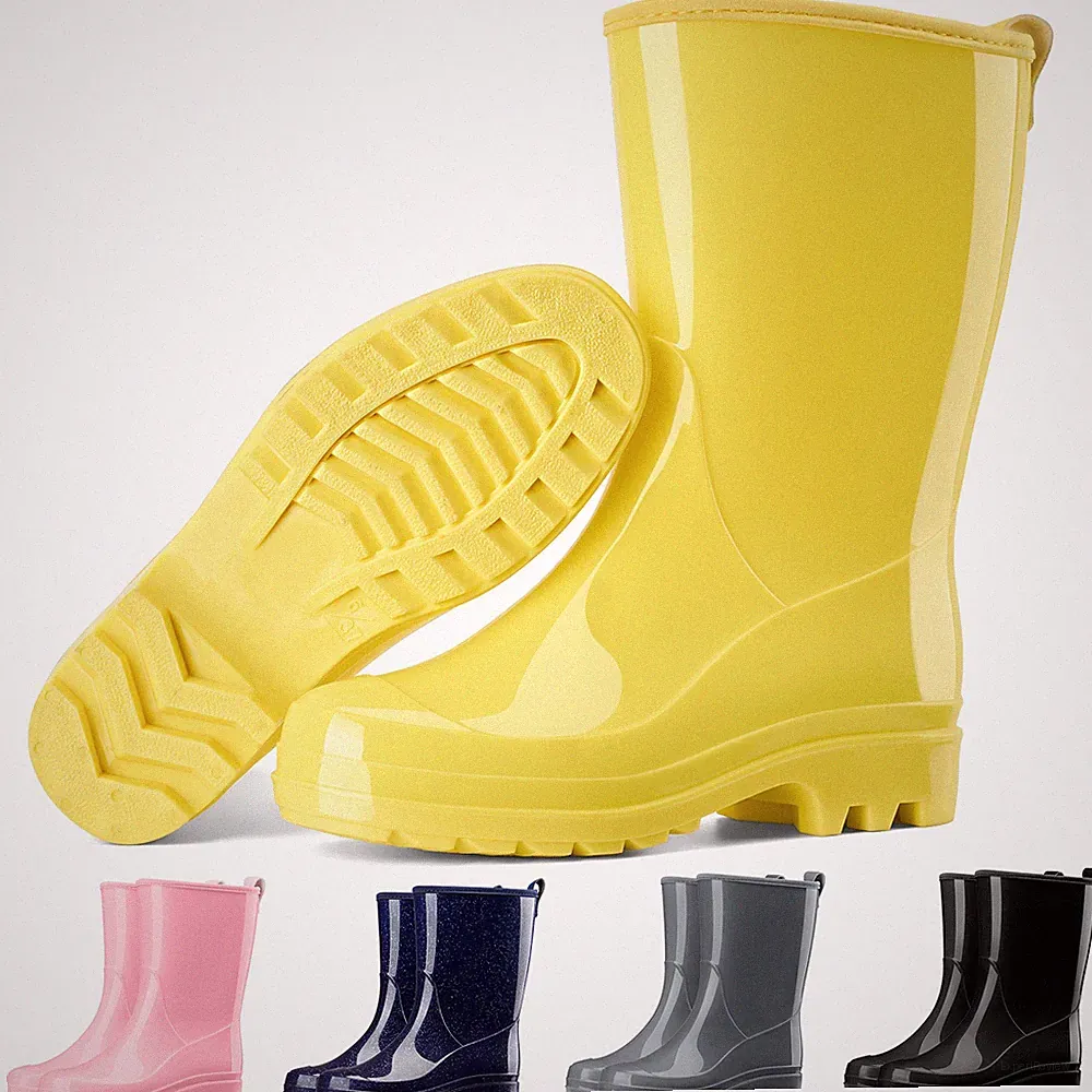 HISEA Women's Mid Calf Rain Boots Waterproof Wide Calf Outdoor Work Garden Shoes