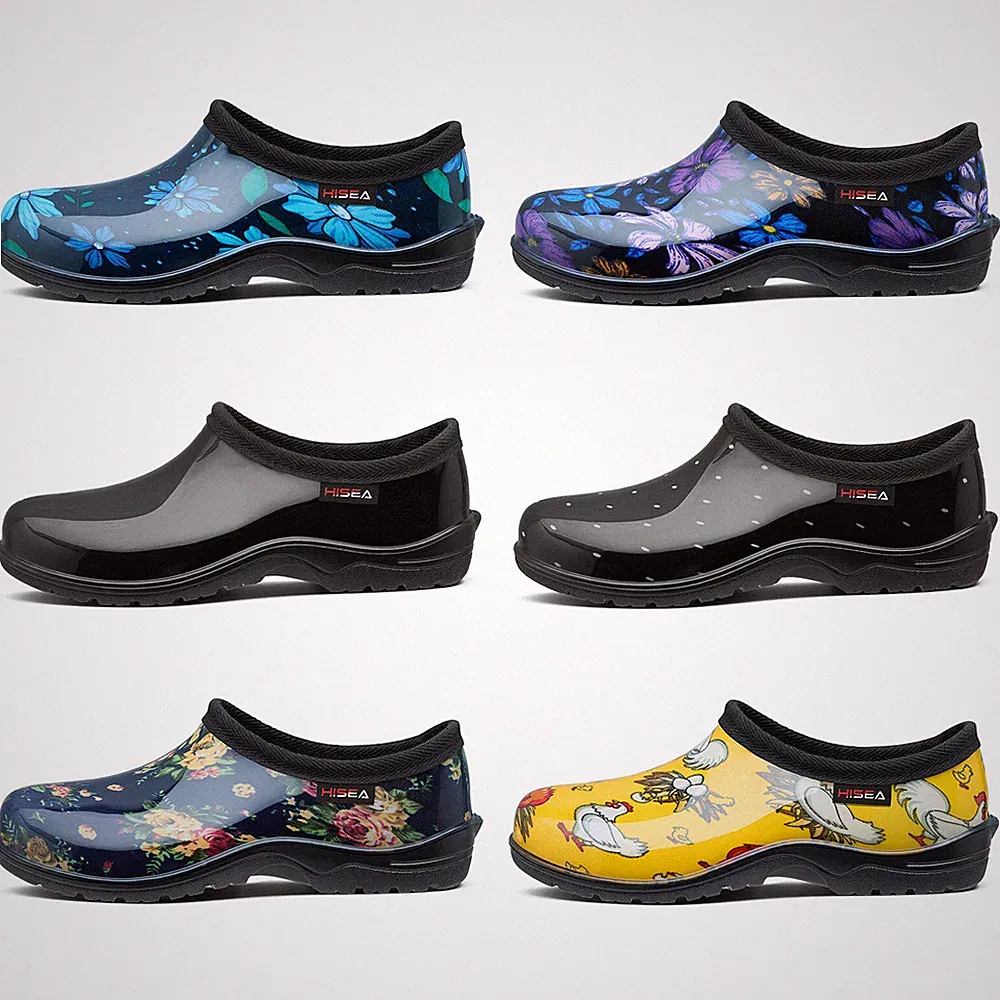 HISEA Women Slip-On Garden Shoes Waterproof Rain Work Clogs Nurse Walking Shoes