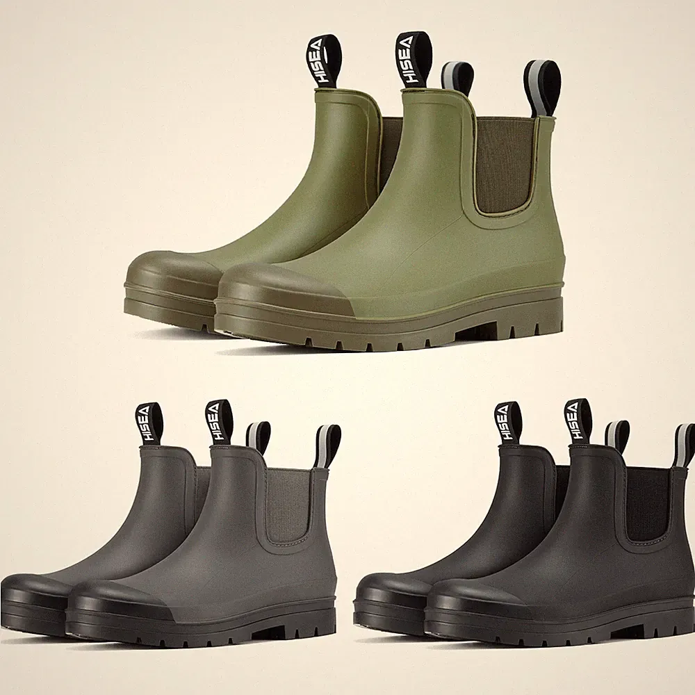 HISEA Women Waterproof Rain Boots Fashion Chelsea Boot Gardening Working Booties
