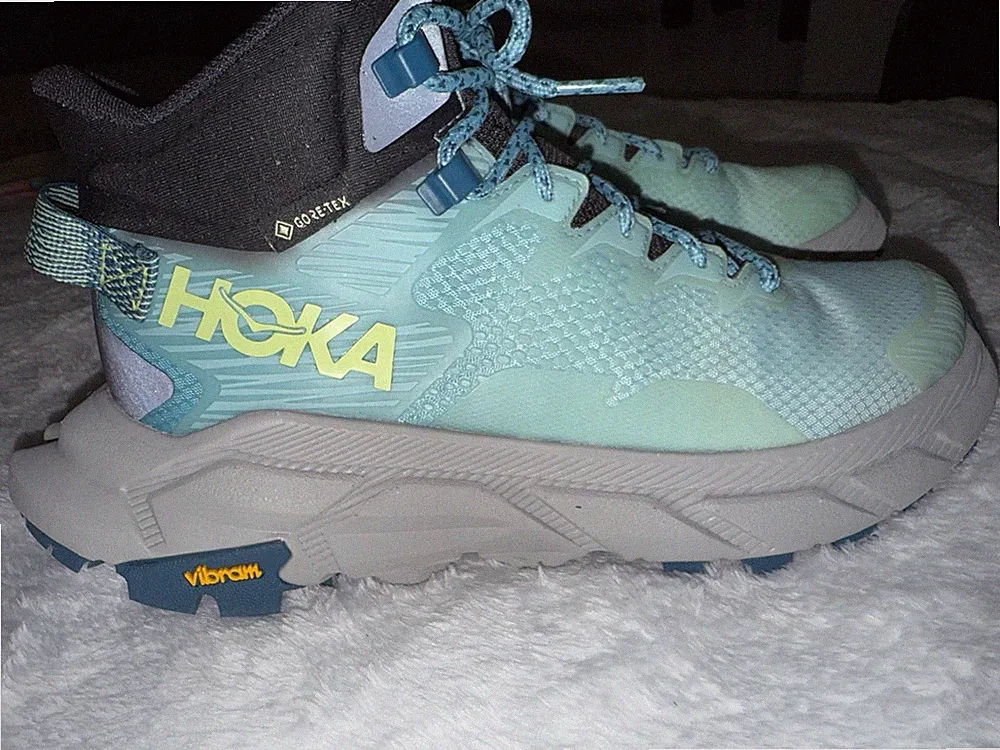 HOKA One Gore-Tex Hiking Boots Trail Code GTX Blue Glass Coastal Shade Womens 6B