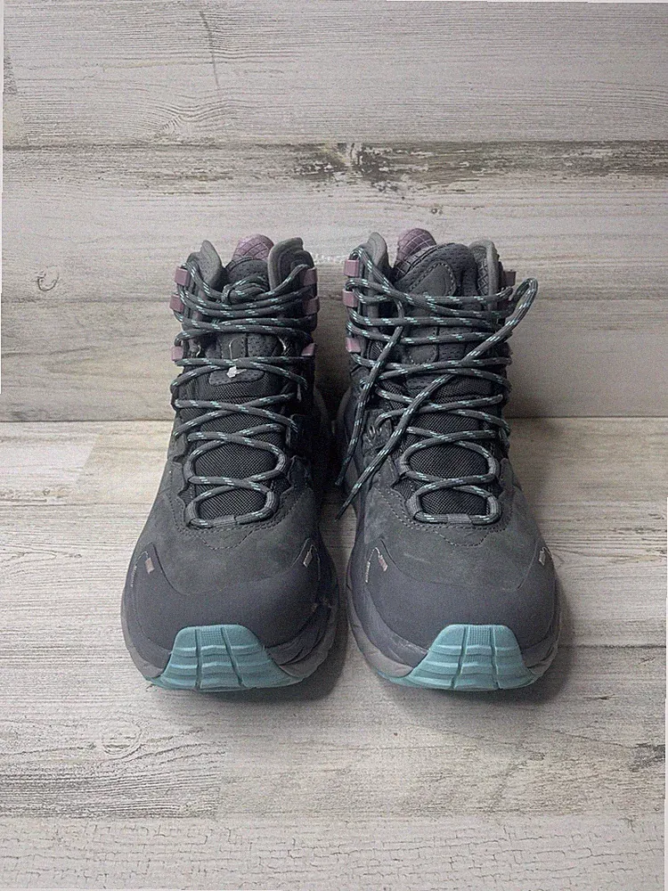 Hoka One One Anacapa Gore-Tex Mid Vibram Hiking Boots Shoes Gray Teal Size: 7B