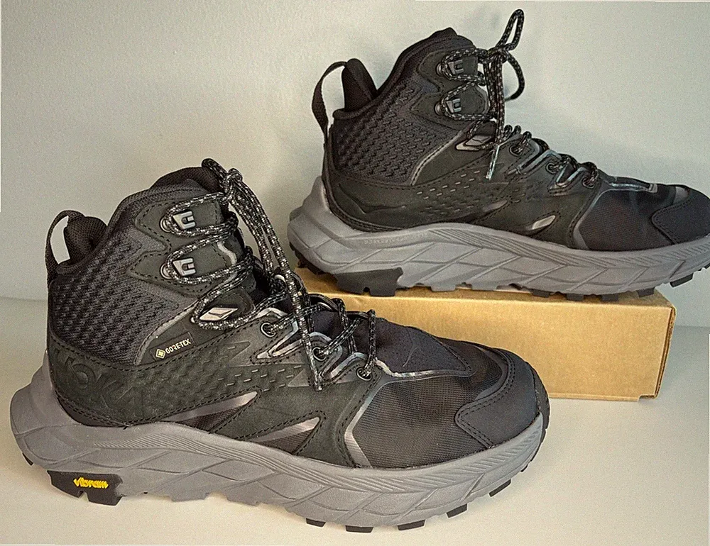 Hoka One One Anacapa Mid Gore-Tex GTX Black Hiking Shoes Women’s 6.5B