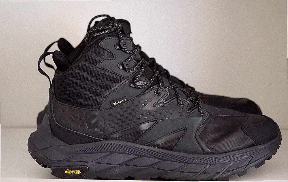 Hoka One One Anacapa Mid GTX Gore-Tex Vibram Black BBLC Hiking Shoes Boot 11.5D