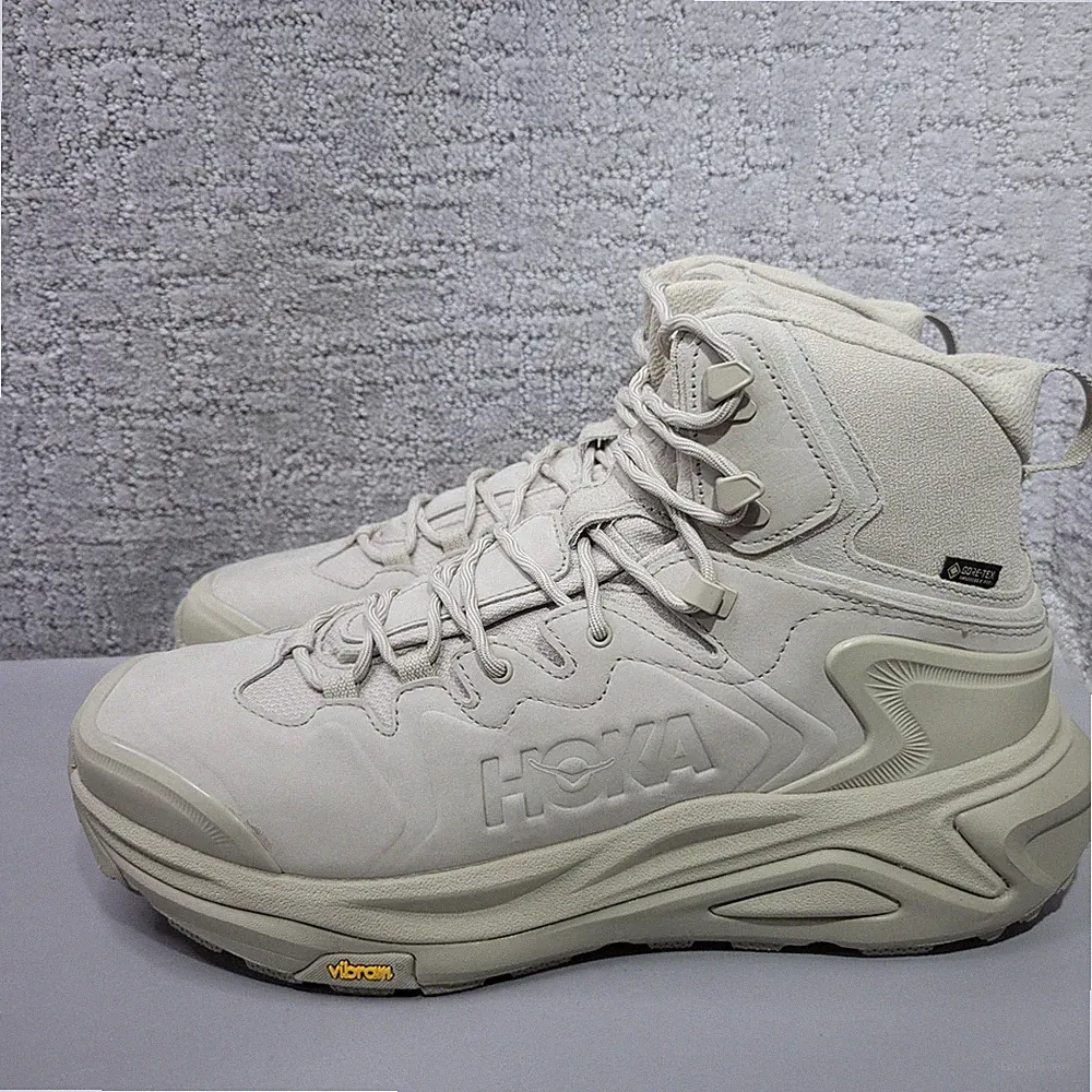 Hoka One One Kaha 3 Gore-Tex Men's Size US 13D Raw Linen Oat Milk Hiking Shoes.