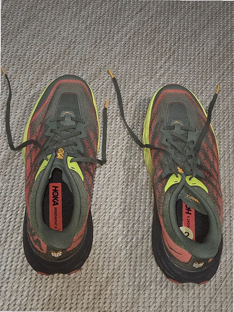 Hoka Speedgoat 5 Men's Hiking Shoes US 12 D Green Red Yellow Black