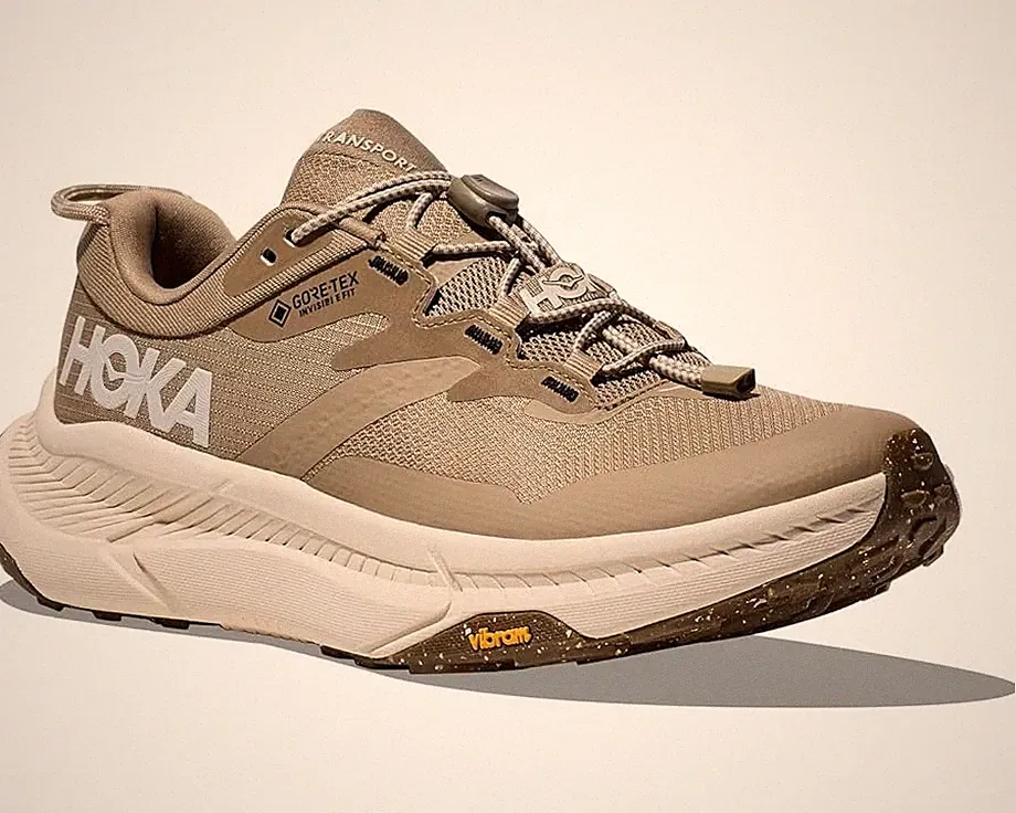 HOKA Transport GTX Running Hiking Sneakers Abrasion-Resistant Mesh Taupe Size 11