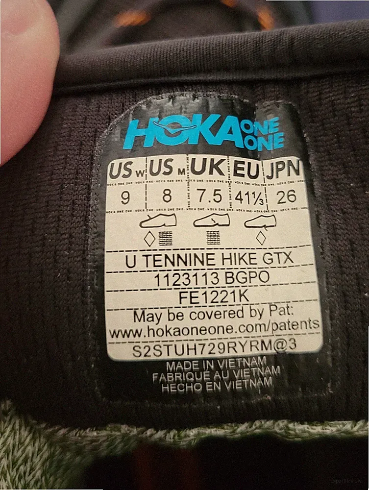 HOKS Men's Size 8 Women's Size 9 - HOKA ONE ONE U Tennine Hike GTX