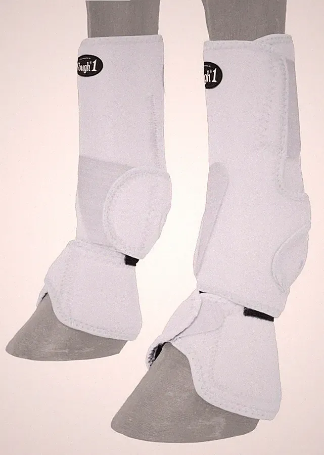 Horse Protective Sport & Bell Boots Combination in 1 - Vented - White - Medium