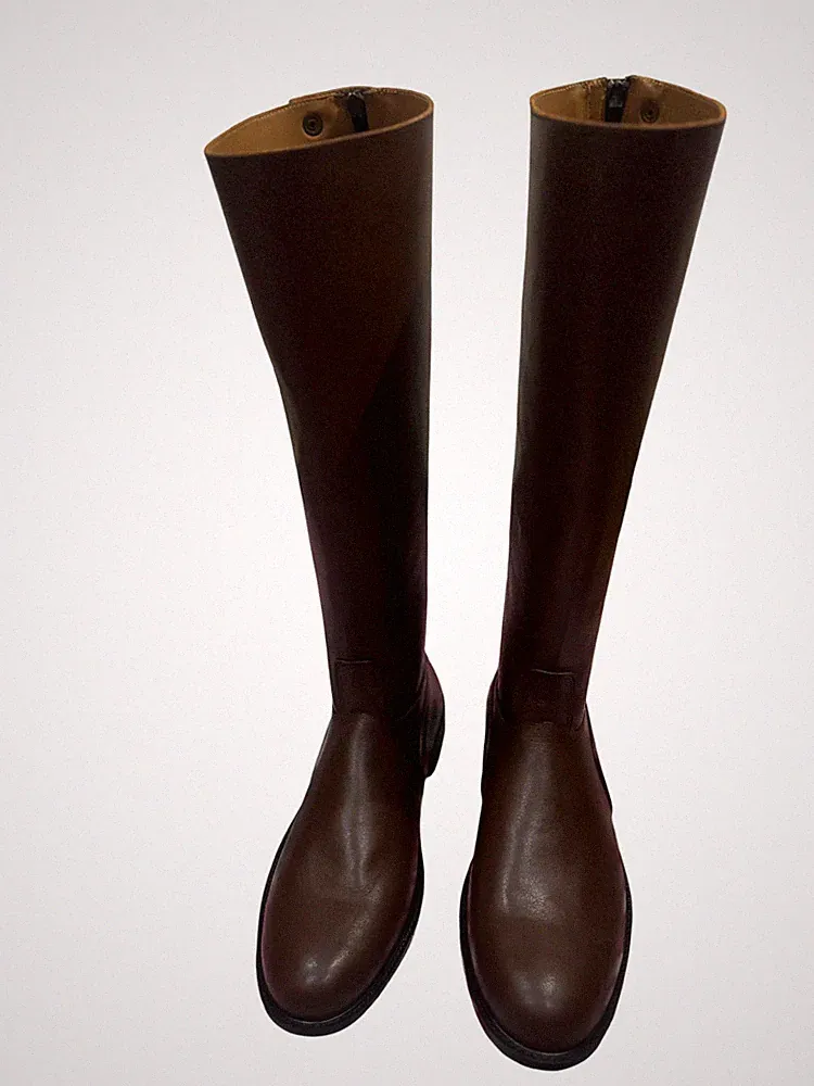 Horse Riding Men Brown Long Boots, Horseback Riding Boots, Tall Equestrian Shoes