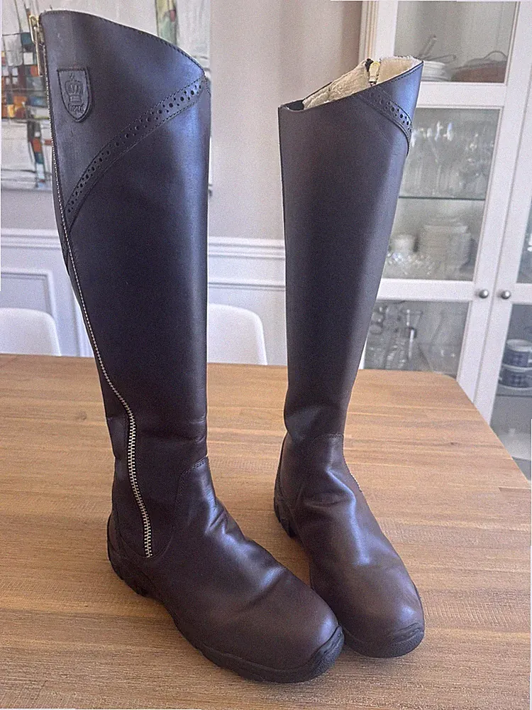 Horze Aspen Womens Winter Tall Boots Horse riding Size 9 Fur Lined Waterproof