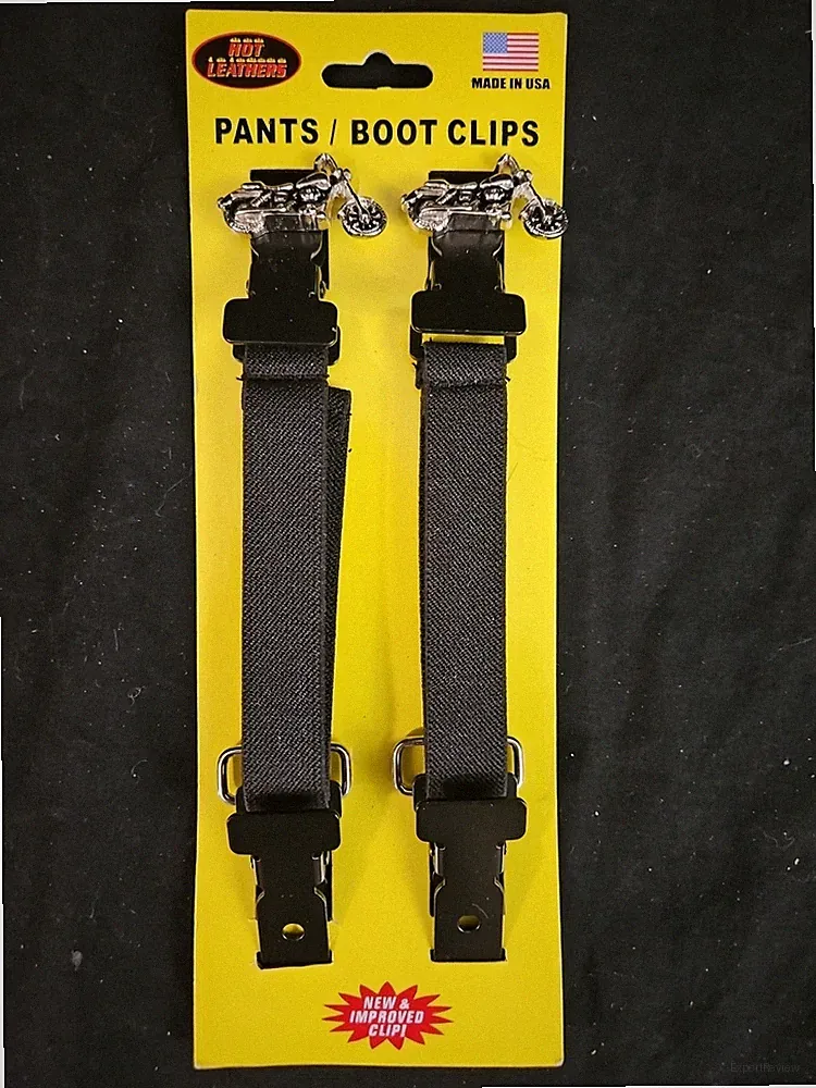 Hot Leathers 8" Motorcycle Adjustable Pant Bungee Boot Clips Plain Black