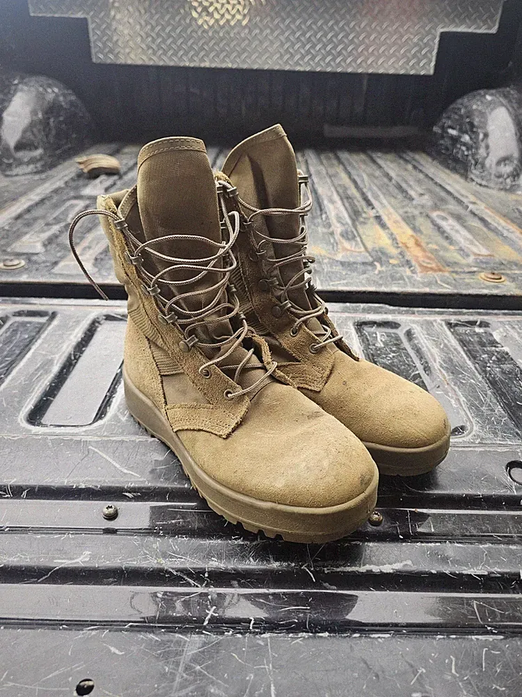 Hot Weather Army Combat Boots Coyote Military Tactical Boots 798 Mens Sz 7W Wide