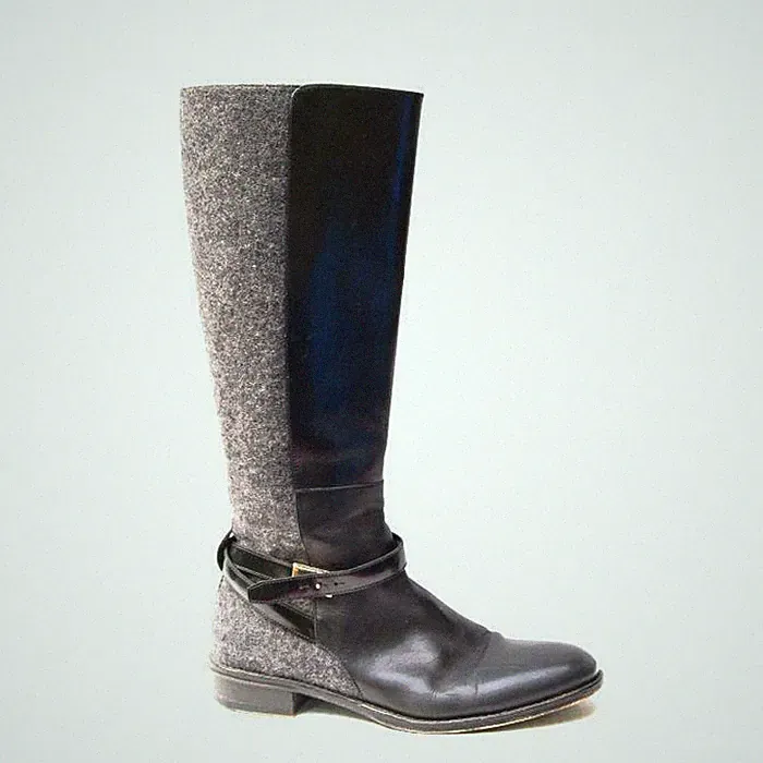 hugo boss knee high boots leather hiking womens black eur 40