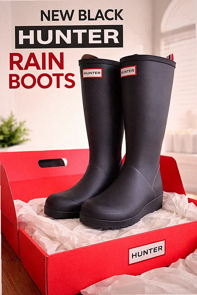 Hunter Rain Boots NEW black size 6