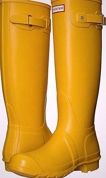 Hunter Women's Ankle High Rain Boots, Yellow, Women US Size 5