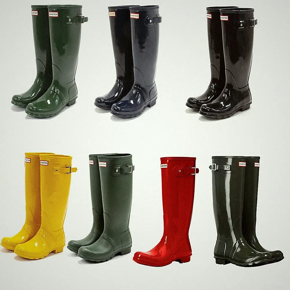 Hunter Women's Original Tall Waterproof Adjustable Buckle Gloss/Matte Rain Boots