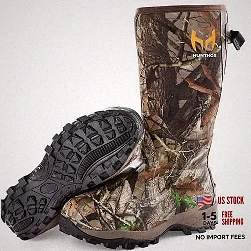 Hunting Boots for Men, Waterproof Insulated 6mm Neoprene Rubber 10 Next Camo G2