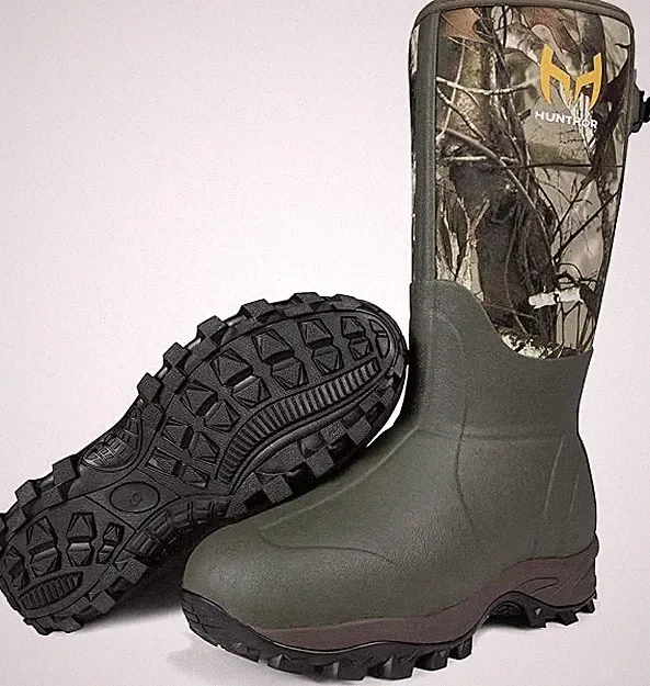 Hunting Boots for Men, Waterproof Rubber Rain Boots with Steel Shank, 6mm Insula
