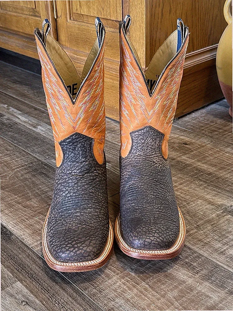 Hyer 11010 Men's Western Equestrian Boots US 9.5 Brown Orange Leather