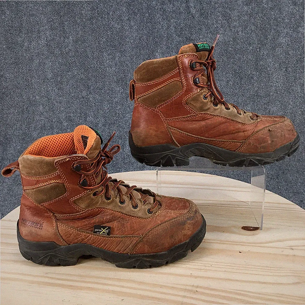 Hytest Boots Mens 9 M Brown 6" Apex Composite Toe Hiking Waterproof Leather