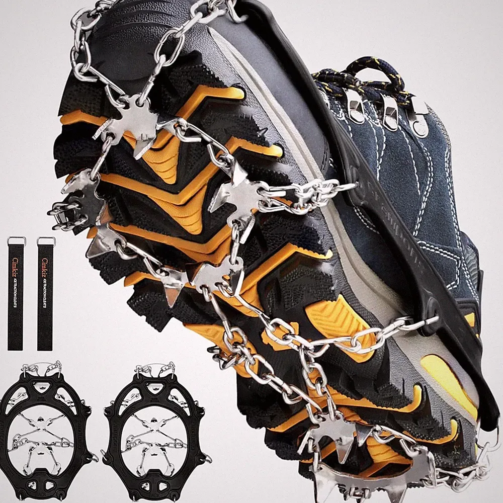 Ice Cleats Anti Slip Traction Snow Grips for Boots Shoes Hiking Climbing