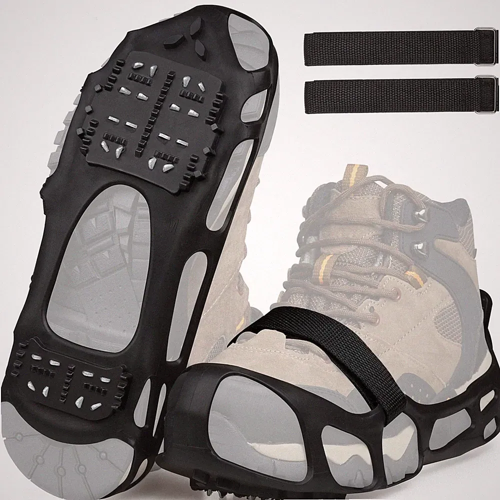 Ice Cleats Crampons for Shoes and Boots Anti Slip Snow Cleats 24 Shoe Spikes...
