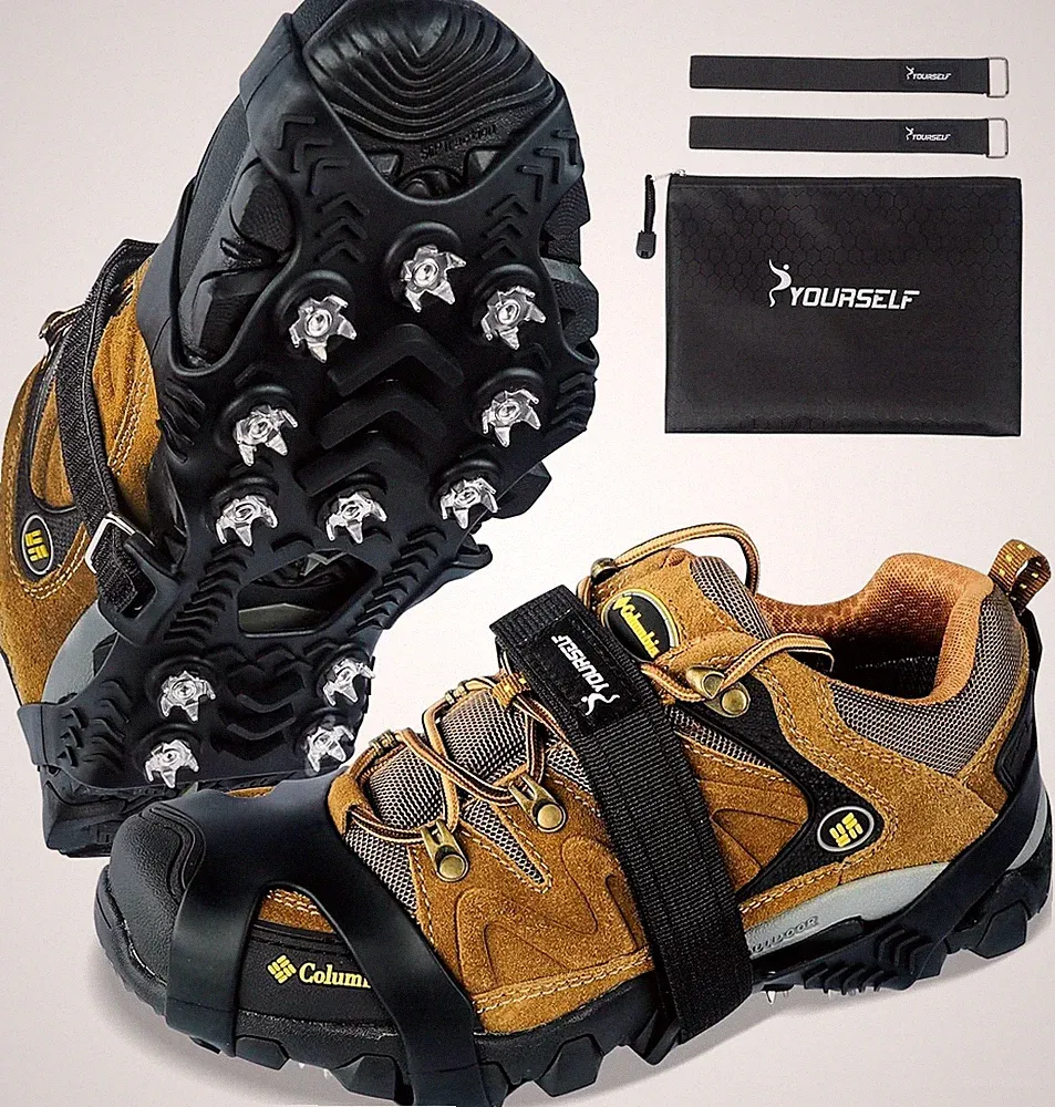 Ice Cleats, Crampons Ice Cleats for Shoes and Boots Women Men Kids, Non Slip...