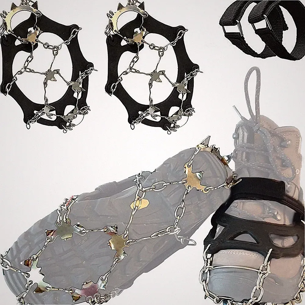 Ice Cleats for Shoes and Boots with 18 Spikes Anti Slip Snow Crampons X-Large