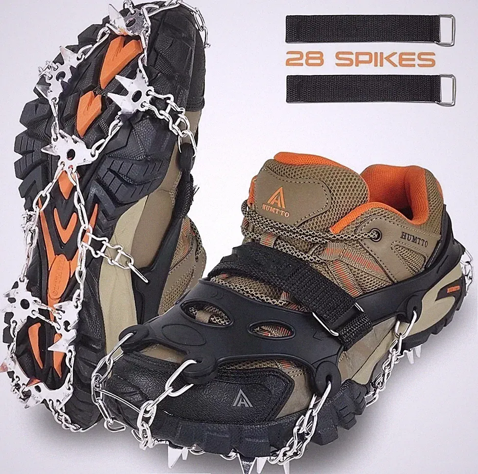 Ice Snow Anti Slip Spikes Grippers Crampons Ice Cleats For Hike Shoes Boot-+%#%