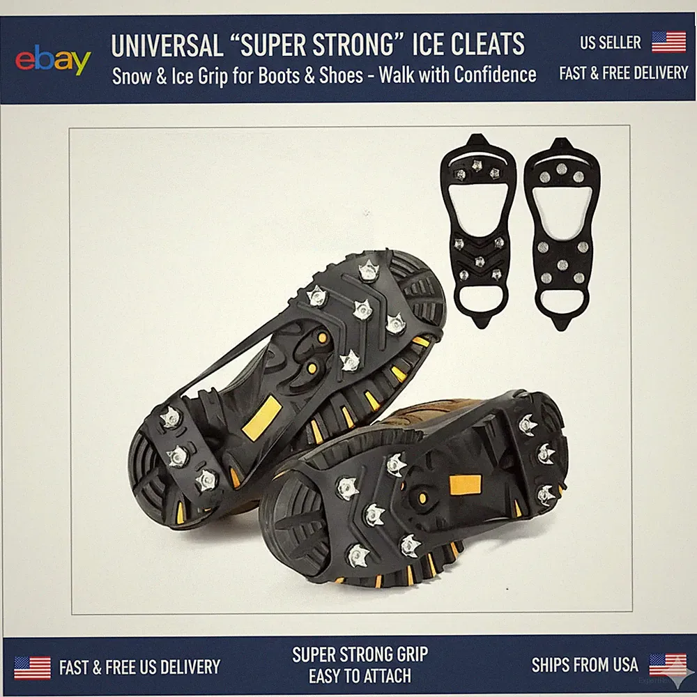 Ice Snow Anti Slip Spikes Grips Crampons Cleats For Hike Shoes Boot 2026