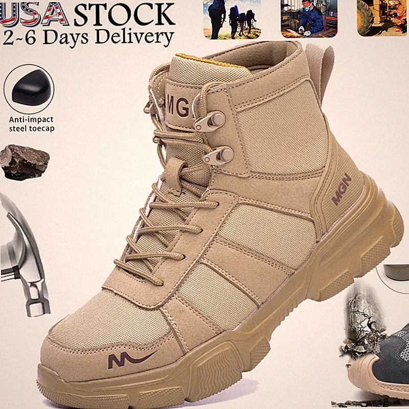 Indestructible Mens Safety Shoes Steel Toe Sneakers Work Boots Hiking Waterproof