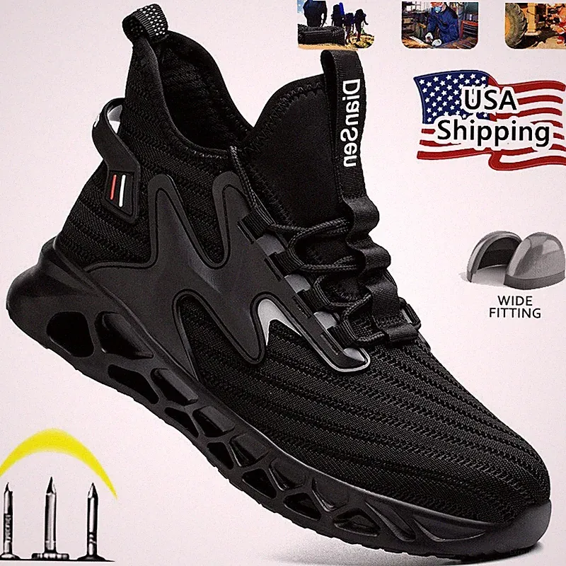 Indestructible Safety Work Shoes Steel Toe Breathable Work Boots Mens Sneakers
