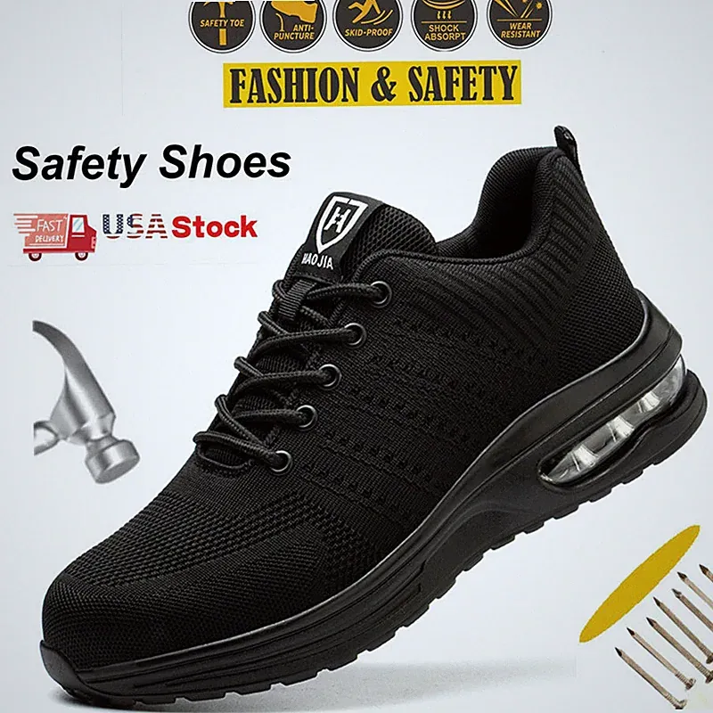 Indestructible Safety Work Shoes Steel Toe Breathable Work Boots Mens' Sneakers