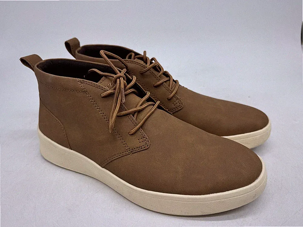 Izod Palmer Memory Foam Men's Brown Faux Leather Lace-Up Chukka Boots - 9