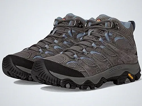 J035896 MERRELL WOMEN'S MOAB 3 MID WATERPROOF HIKING BOOTS, SIZE 7.5, GRANITE