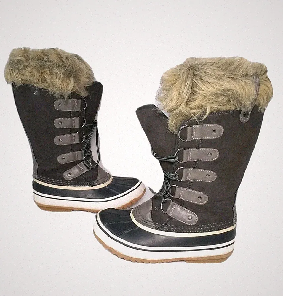 JBU Jambu Edith Boots Women's Size 6M Faux Fur Vegan Rubber Upper Winter Boots