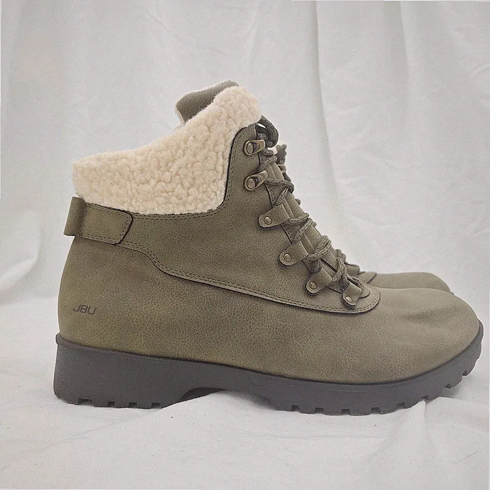 JBU Redrock Women's 11 Boots B9RED09 Water Resistant Hiking Fur Military Green