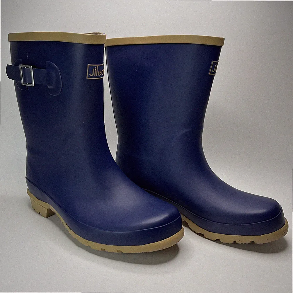 Jileon Half Height Oxford Blue Rain Boots - Wide Foot and Ankle Women’s Size 8