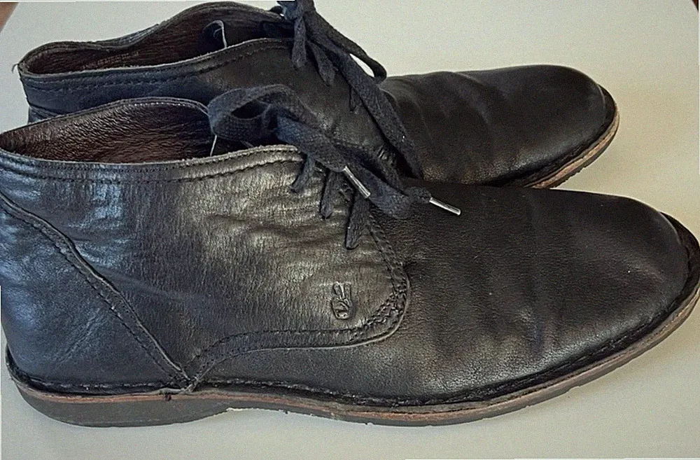 John Varvatos Star Hipster Black Leather Ankle Chukka Boots 10.5