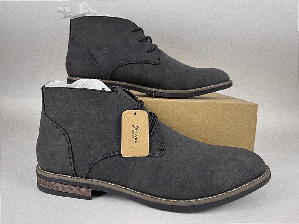 Jousen Men's Chukka Lace Up Desert Ankle Boots Classic Causal Dress Boots 14