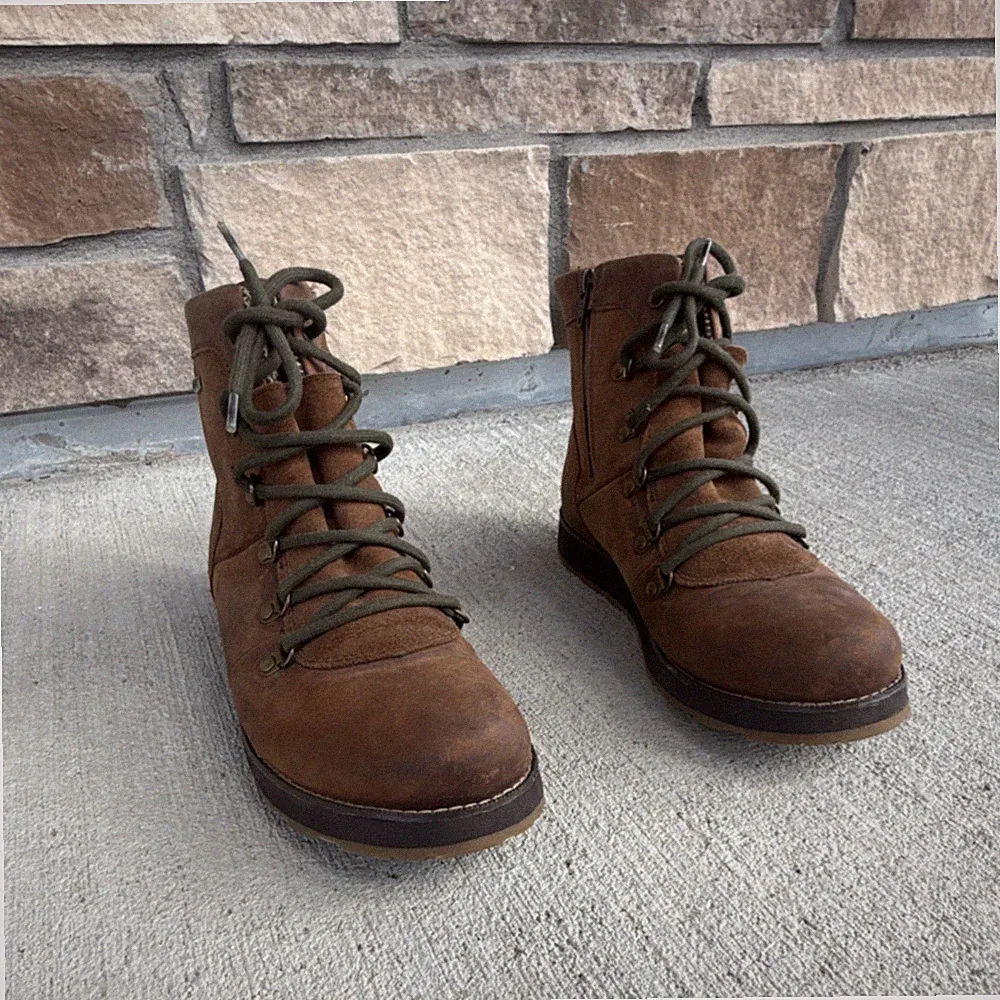 Kamik Ariello Waterproof Lace-Up Brown Combat Boots Women's US 10 EU 41 UK 8