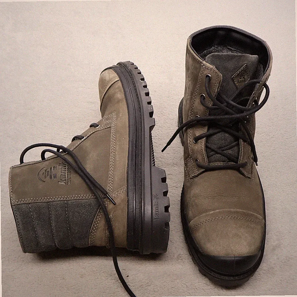 Kamik Mens 12 Work Boots Brown Griffon Insulated 3MLeather Rugged Outdoor Winter
