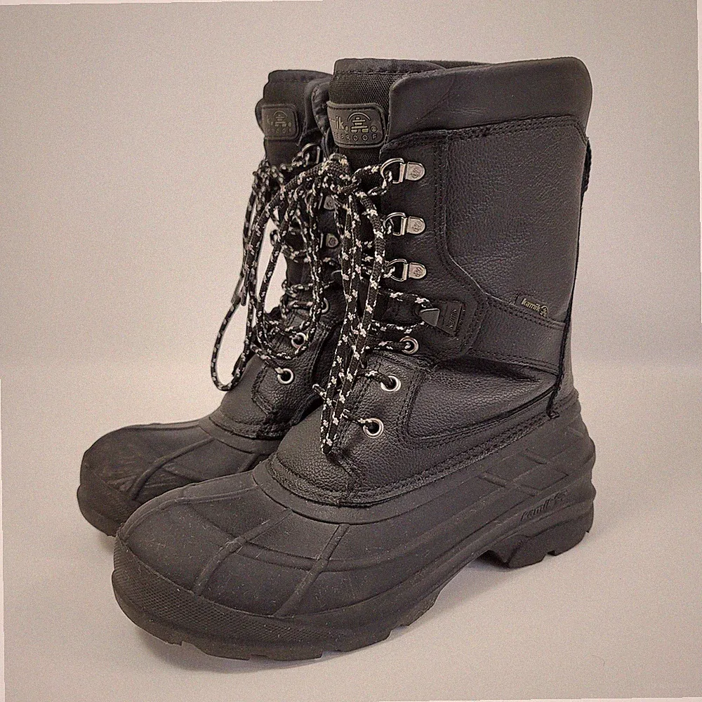Kamik NationProw Waterproof Winter Boots Black Men's 8