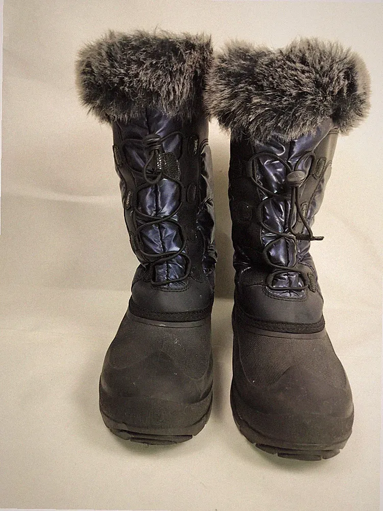 Kamik Snow Boot Size 7 Navy Blue Faux Fur Lining Waterproof Insulated